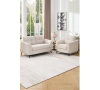 More4Homes Solna 1+2 Seater Scandi Style Fabric Living Room Sofa Set in Beige More4Homes Beige