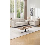 More4Homes Solna 1+3 Seater Scandi Style Fabric Living Room Sofa Set in Beige More4Homes Beige