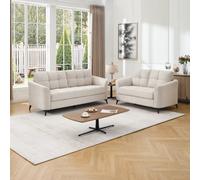 More4Homes Solna 2+3 Seater Scandi Style Fabric Living Room Sofa Set (Beige)