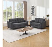 More4Homes Solna 2+3 Seater Scandi Style Fabric Living Room Sofa Set (Charcoal)