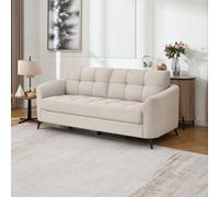 More4Homes Solna 3 Seater Scandi Style Fabric Living Room Sofa (Beige)