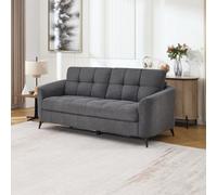 More4Homes Solna 3 Seater Scandi Style Fabric Living Room Sofa (Charcoal)