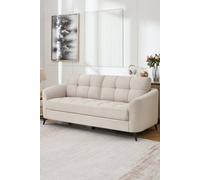 More4Homes Solna 3 Seater Scandi Style Fabric Living Room Sofa in Beige More4Homes Beige 3 Seater