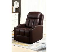 More4Homes Studio Leather Recliner W Drink Holders Armchair Sofa Chair Cinema Gaming (Brown)