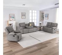 More4Homes Sydney 1+2+3 Seater Fabric Manual Recliner Sofa Set (Grey)