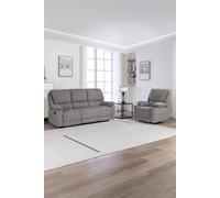 More4Homes Sydney 1+3 Seater Fabric Manual Recliner Sofa Set in Grey More4Homes Grey