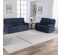 More4Homes Sydney 2+3 Seater Fabric Manual Recliner Sofa Set Blue