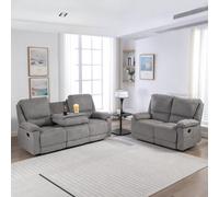 More4Homes Sydney 2+3 Seater Fabric Manual Recliner Sofa Set (Grey)