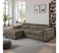 More4Homes Tivoli 3 Seater Fabric Pull Out Sofa Bed Mocha
