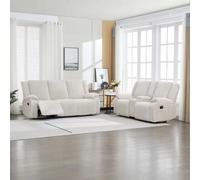 More4Homes Verona 3+2 Jumbo Cord Manual Recliner Sofa Set (Beige)