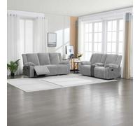 More4Homes Verona 3+2 Jumbo Cord Manual Recliner Sofa Set (Grey)