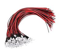 More9Room 100PCS 3mm Diodes Ultra Bright 12V 3mm LED Light Emitting Diodes DC Pre Wired Mini LED Lights Bulb Light-Emitting Lamp for RC DIY Indicator Lighting Decoration