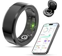 More9Room Smart Ring Heart Rate Monitor Fitness Ring Tracker Support Sleep Monitoring Step Tracker Heart Rate Counting Blood Oxygen Pedometer Smart Rings for Sports Time, Distance SIZE#12【21.6mm】