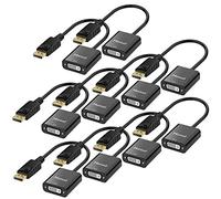 Moread DisplayPort to DVI Adapter, 10 Pack, Gold-Plated Display Port to DVI-D Adapter (Male to Female) Compatible with Computer, Desktop, Laptop, PC, Monitor, Projector, HDTV - Black