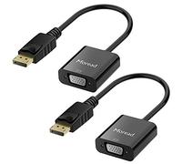 Moread DP to VGA - 2 Pack, Gold-Plated DisplayPort to VGA Adapter (Male to Female) for Computer, Desktop, Laptop, PC, Monitor, Projector, HDTV, HP, Lenovo, Dell, ASUS and More - Black