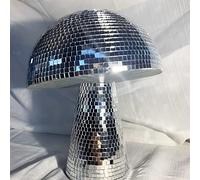 MOREASE Mushroom Disco Ball for Party, Room, Table Decor - Mirror Disco Ball Mushroom Shape Home Art Decorations (Medium, Height 7")