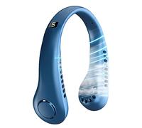 MOREASE Neck Fan, Portable Neck Fan Rechargeable Personal Fan, 3000mAh USB Wearable Hands Free Fan, 4+1 Speeds Cooling Fans, Leafless Hanging Bladeless Mini Neck Fan for Women Men Outdoor (BE+)