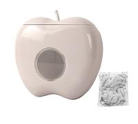 MOREASE Plastic Wrap Storage Box, Apple Shaped Plastic Boxes for Storage Plastic Wrap Dispenser for Food, Punch-Free Fresh Keeping Bag Storage Box with 100pcs Plastic Wrap (Grey)