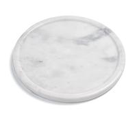 Moreast Natural Grey Marble Tray - Real Stone Decorative Tray, Genuine Marble for Bathroom, Kitchen, Dresser, Vanity - Holds Jewelry, Perfume, Shampoo - 8" Round