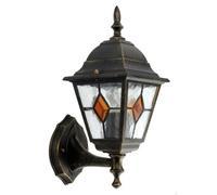 Morecambe - Black with Brushed Gold IP44 Outdoor Wall Light