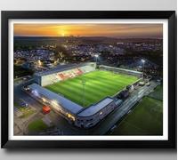 Morecambe FC Gifts, Mazuma Stadium Framed Print. The Shrinps. Christie Park, Globe Arena, Memorabilia, Football Club. Lancashire. (Black, 43cm x 33cm, Framed)