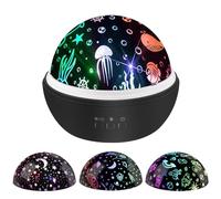 Moredig Baby Lights Projector, Roating Sensory Lights with 8 Lighting Modes, Starry Sky & Ocean Night Light Porjector for Kids, Baby Sensory Toy Gifts, Gifts for Girls Boys - Black