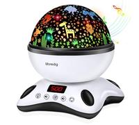 Moredig Baby Projector Night Light, Night Light Kids Projector with 12 Music and Timer, Remote Kids Light for Bedroom with 8 Lighting Modes, Gifts for Baby Boy Girls- Black White