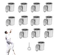 Moreeulsi 12 Pieces Metal Paint Pail, 500ml Paint Pail With Lid, 3.2 X 3.7 Inches Tinplate Unlined Paints Cans, Multipurpose Storage Paints Pails Containers For Arts And Crafts, Projects, Painting