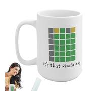 Moreeulsi 15oz Wordle Coffee Mug with Handle, Wordle Inspired Ceramic Coffee Mug, Wordle Word Game Lover's Mug, Ceramic Funny Word Coffee Mug, Fun Wordle Coffee Mug