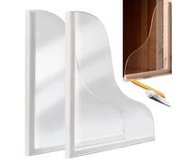 Moreeulsi 2Piece Bath Corner Water Splash Guard, Shower Splash Guard, Bathtub Splash Guard, Sink Splash Guard, Tub Splash Guard, Bathtub Corner Splash Guard Clear Shower Water Guard, 28.4x24.1cm