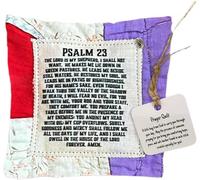 Moreeulsi 2piece Prayer Quilt Squares, 10cm Symbolism Poems Quilts, Symbolism Poems Quilts With Wooden Crosses Inside, Colorful Quilts Vintage Prayer Quilt Squares Hand-Sewn