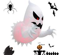 Moreeulsi 4.6Ft Scary Indoor Outdoor Halloween Decorations, Halloween Inflatables Outdoor Decorations With Build-in LED, Scary Phantom Coming Out Of Window
