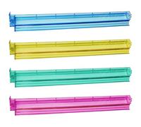 Moreeulsi 4 Pieces Mah Jongg Racks, 47.5 X 8.1 X 3 Cm Mahjong Tile Racks, Mahjong Pusher, Acrylic Multicolor 2 In 1 Clear Mahjongs Holders, Storage Organizer For Board Game Poker Chip Accessories