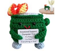 Moreeulsi 9x6x7cm Positive Crochet Fire Plush Toy, Supportive Fire Crochet With Positive Cards, Fire Supportive Crochet Decor