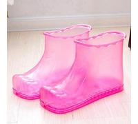Moreeulsi Anti-Slip Massage Foot Bath Boots, Waterproof & Heatproof, Portable Foot Spa Massager, Shiatsu Foot Therapy, Red, 28x12.5x18cm