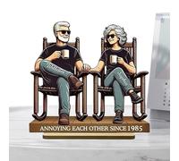 Moreeulsi Couple Figurine Table Decor - Wooden Growing Old Together Couple Sculptures - Romantic Wood Ornament, Symbolizes Enduring Love For Girlfriend Wife Friend Husband Mother