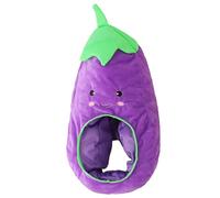 Moreeulsi Eggplant Hat | Eggplant Veggie Costume | Plush Cartoon Accessories with Decorations for Party Christmas Photography Prop Comic-Con Anime Easter