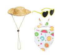 Moreeulsi Geese Statue Clothes - Cute Garden Geese Costume | Beach Holiday Theme Cute Sunglasses Straw Hat for Poolside Window Display Seaside Wedding Home Furnishings Garden