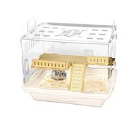Moreeulsi Hamster Cage, 37x30x28cm Transparent Pet Observation Cage, ABS Clear Hamster Habitat, Gerbils Accommodation, Easy Assembly Breathable Small Pet Home Accessories For Lovers, Families