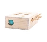 Moreeulsi Interactive Box Catch Mice Game Cat Puzzle Toy, Cat Scratcher Interactive Game, Interactive Wooden Whack-a-Moles Cat Toy, Wooden Kittens Whack Mole Puzzle Relieve Toy, 33.5x26x10cm