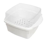 Moreeulsi Multi-Function Microwave Food Steamer - Versatile Cookware Container for Vegetables and Food Preparation, 16.5x12cm