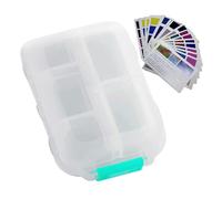 Moreeulsi Pill Organizer with Labels,10 Compartments Medicine Pill Organizer Daily | Compact Medicine Storage Box Box for Travel Work Camping