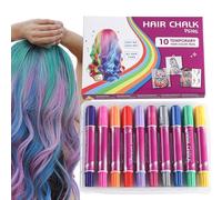 Moreeulsi Temporary Hair Dye - 10-Color Hair Coloring Pens | Temporary Coloring Markers, Makeup Kit, Fun Toy for Birthday Christmas Cosplay