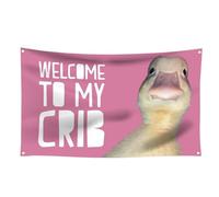 Moreeulsi Welcome To My Crib Banner, Dorm Room Wall Flag Man Cave Tapestry Funny Flags, Funny Welcome To My Crib Duck Flag, Welcome To My Crib Poster, Welcome To My Crib Tapestry, 90x150cm