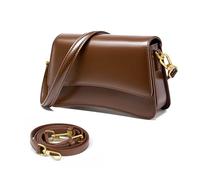 MoreFarther Genuine Leather Crossbody Bag for Women, Brown, S