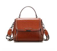 MoreFarther Leather Cross Body Bags for Women, Shoulder Handbags with 2 Detachable Adjustable Straps, Women's Top-Handle Purses with Multiple Pockets for Work School Travel (Brown)