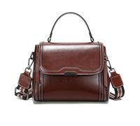 MoreFarther Leather Cross Body Bags for Women, Shoulder Handbags with 2 Detachable Adjustable Straps, Women's Top-Handle Purses with Multiple Pockets for Work School Travel (Coffee)