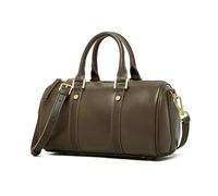 MoreFarther Leather Handbags for Women, Boston Crossbody Bags with Adjustable Detachable Strap and Zipper Closure, Women's Top Handle Tote Purses for Work School Travel (Green)