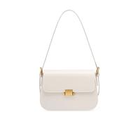 MoreFarther Leather Shoulder Handbags for Women, Elegant Small Square Crossbody Bags with 2 Detachable Adjustable Straps, Convertible Clutch Purse for Work School Travel (White)