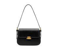 MoreFarther Leather Shoulder Handbags for Women, Elegant Small Square Crossbody Bags with 2 Detachable Adjustable Straps, Convertible Clutch Purse for Work School Travel (Black)
